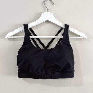 Lululemon Women Sports Bra Size 6 Black Strappy Back Sportswear Athleisure